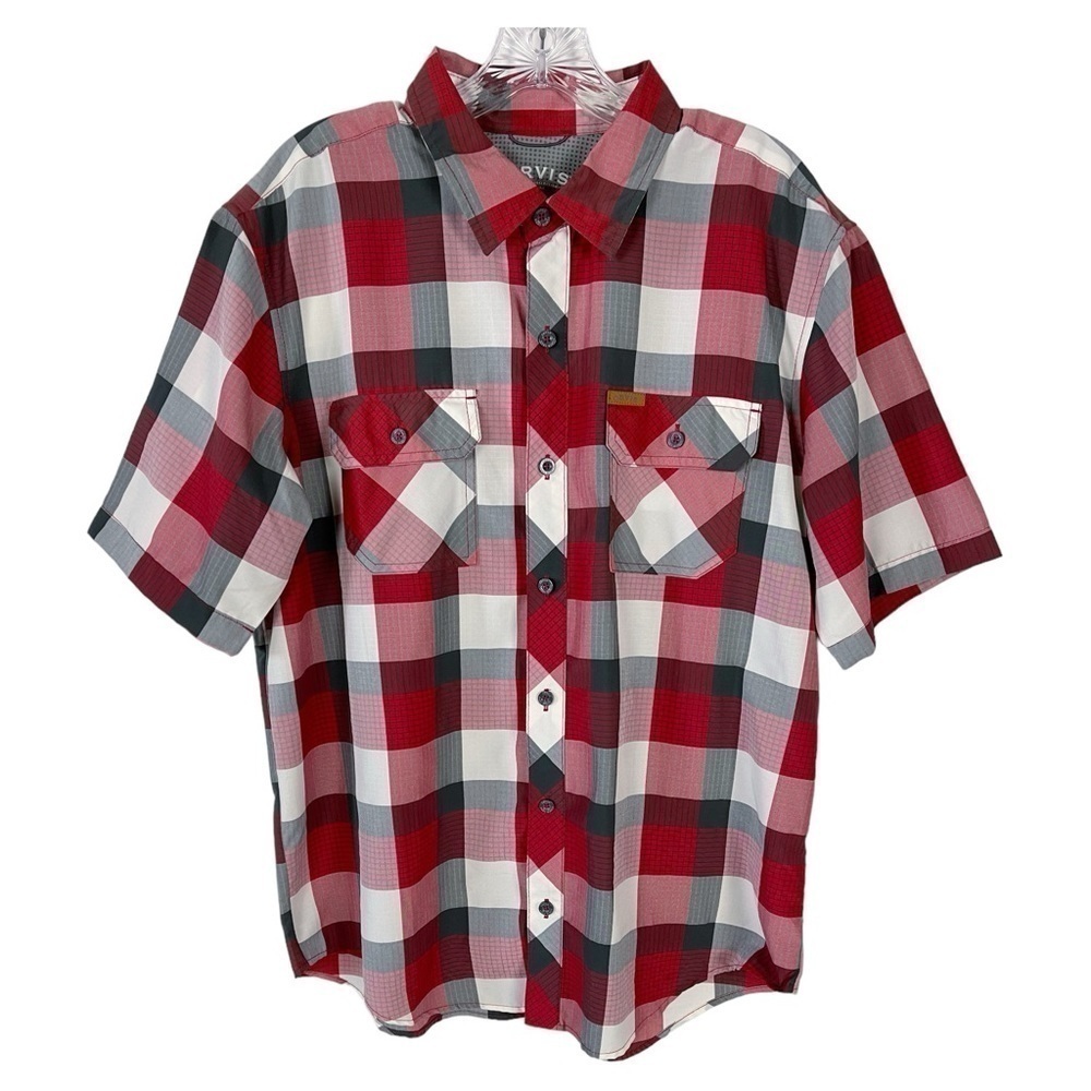 Orvis Classic Collection Colorblock Short Sleeve Mens Shirt L